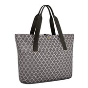 Womens Tote Bag, Plaid Large Capacity Handbag with Water Resistant Exterior, Front Zipper Pocket, Back Pocket and Durable Shoulder Straps, Versatile Work Tote for Office, Travel and Daily Carry