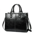 thumbnail image 1 of Women's Tote Bag Vintage Cowhide Large Capacity Women Crossbody Shoulder Bags High Quality Genuine Leather Female Handbags (black), 1 of 7