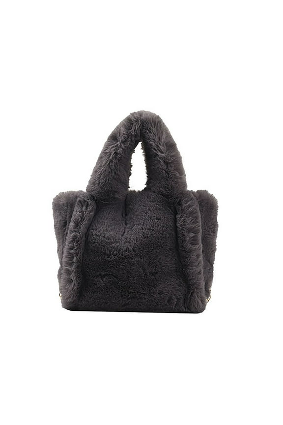 Women's Tote Bags Fluffy Faux Furry Clutch Handbags Large Capacity Plush Shopping Shoulder Bags