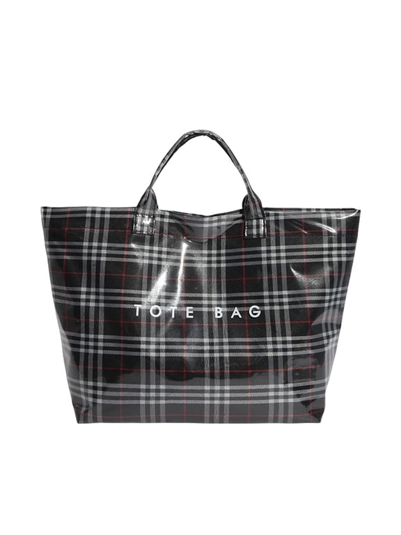 Women's Tote Bags,Waterproof Plaid Lightweight Large Shoulder Handbag,for Women Ladies,for Shopping Beach Travel Daily Use