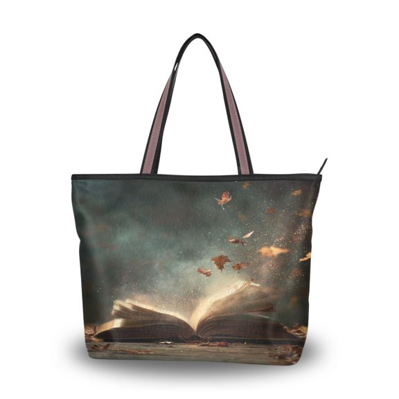 Women's Tote Handbag Cloth Handbag Large Tote Bag Shopping Bag Book with Dust Swirling