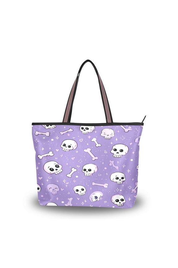 Women's Tote Handbag Cloth Handbag Large Tote Bag Shopping Bag Cute Skulls and Bones