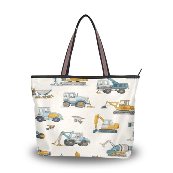Women's Tote Handbag Cloth Handbag Large Tote Bag Shopping Bag Engineering Vehicle Pattern