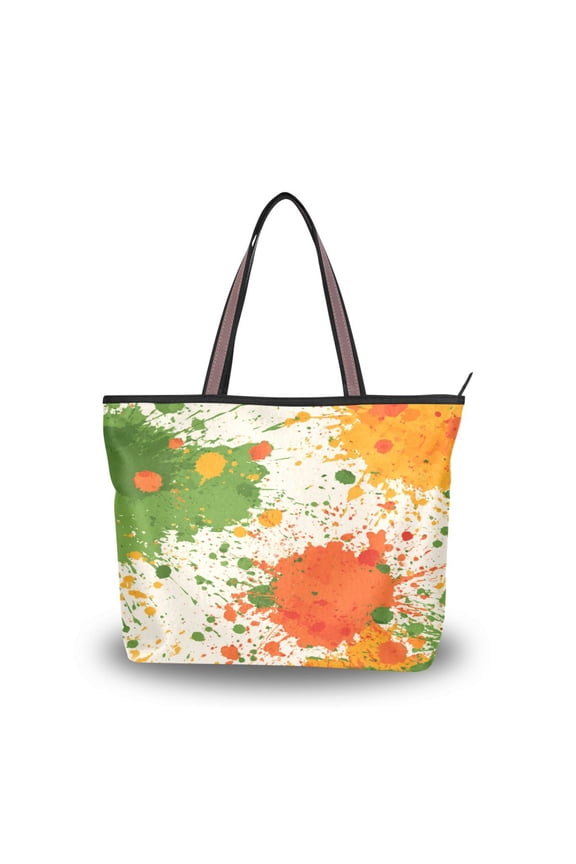 Women's Tote Handbag Cloth Handbag Large Tote Bag Shopping Bag Paint Splatter Pattern