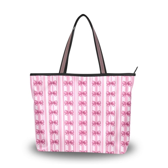 Women's Tote Handbag Cloth Handbag Large Tote Bag Shopping Bag Pink Bows