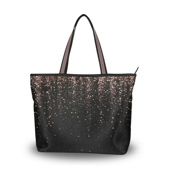 Women's Tote Handbag Cloth Handbag Large Tote Bag Shopping Bag Rose Gold Glitter