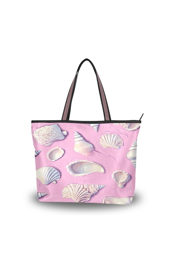 Women's Tote Handbag Cloth Handbag Large Tote Bag Shopping Bag Seashells and Conch Shells