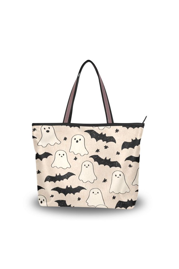Women's Tote Handbag Cloth Handbag Large Tote Bag Shopping Bag Simple Ghosts and Bats