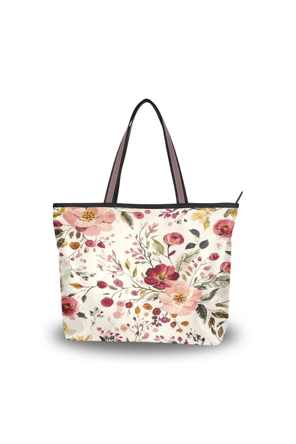 Women's Tote Handbag Cloth Handbag Large Tote Bag Shopping Bag Vintage Floral Print Pattern