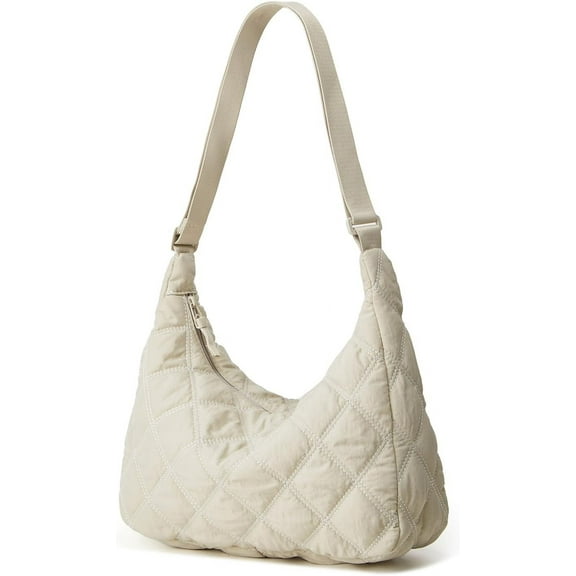 Women's Totes Fashion Quilted Shoulder Crossbody Bag Solid Color Rhombus Down Padded Handbag Dumpling Purse