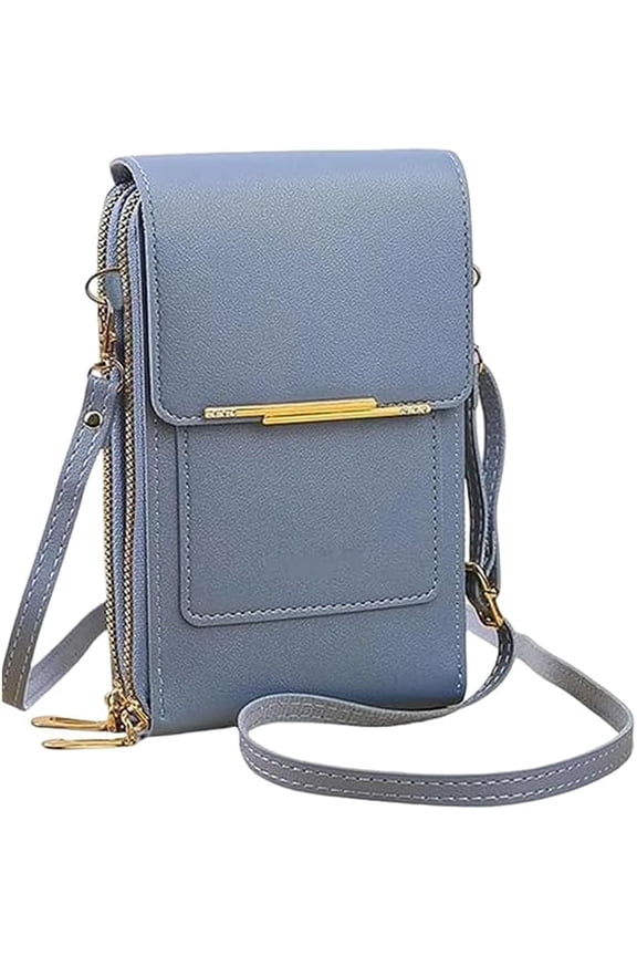 Women's Touch Screen Mobile Phone Messenger Bag, 2026 Anti-Theft Leather Messenger Bag RFID Block Mobile Phone Purse