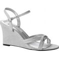 thumbnail image 1 of touch ups women's buffy wedge sandal, silver, 7 m us, 1 of 2