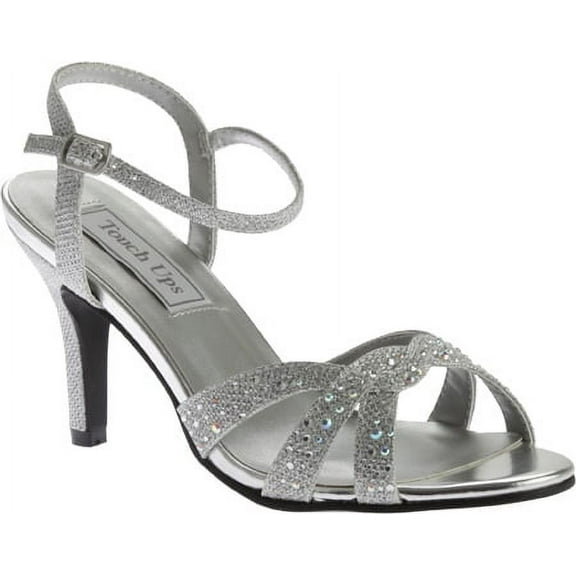 touch ups women's dulce dress sandal, silver shimmer, 8.5 w us