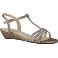 thumbnail image 1 of Touch Ups Womens T-Strap Wedge Sandal 10.5 Wide Champagne, 1 of 2