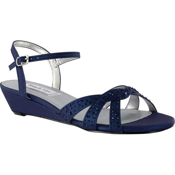 Benjamin Walk Womens Touch Ups Lena Embellished Slingback Wedge Sandals