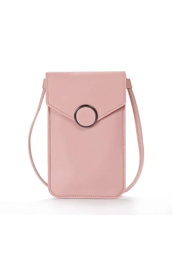 Women's Touchscreen Phone Purse with Clear Window, Crossbody Leather Phone Bag with Card Slots for Smartphones and Essentials