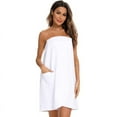 thumbnail image 1 of Women's Towel Wrap Bathrobe, Terry Cloth Cotton Towels Robe with Velcro, 1 of 9