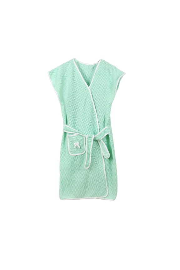 Women's Towel Wrap Robe, Short Sleeve Bathrobe with Pocket, Absorbent Quick Dry Bathrobe for After Shower Spa Pool and Lounging at Home Gift