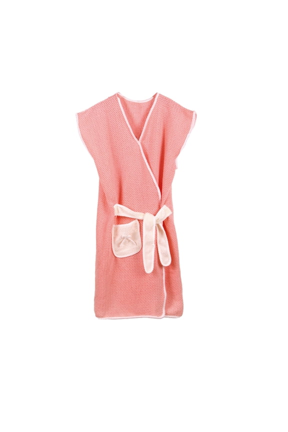Women's Towel Wrap Robe, Short Sleeve Bathrobe with Pocket, Absorbent Quick Dry Bathrobe for After Shower Spa Pool and Lounging at Home Gift