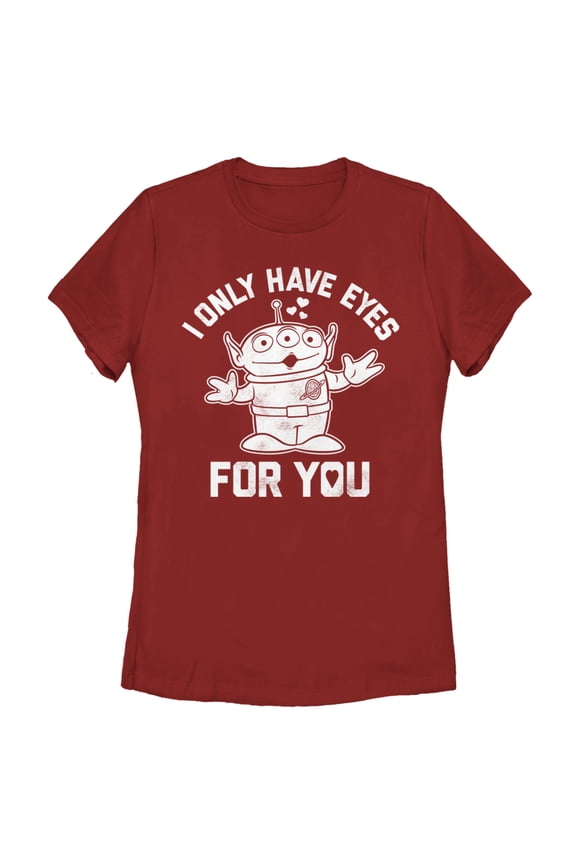 Women's Toy Story Alien I Only Have Eyes for You  Graphic Tee Red Medium