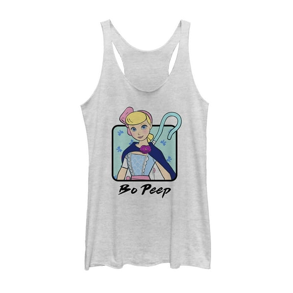 Women's Toy Story Bo Peep Frame  Racerback Tank Top White Heather Small