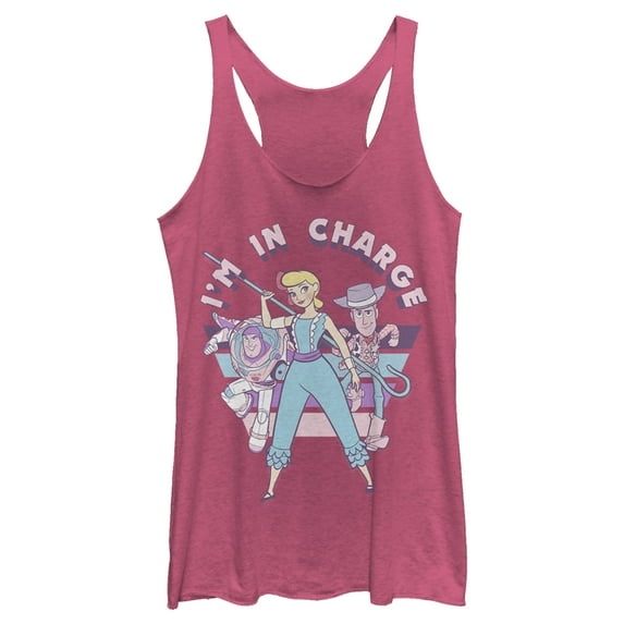 Women's Toy Story Bo Peep In Charge Racerback Tank Top Pink Heather Large