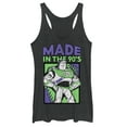 thumbnail image 1 of Women's Toy Story Buzz Lightyear Made in 90s  Racerback Tank Top Black Heather Large, 1 of 3