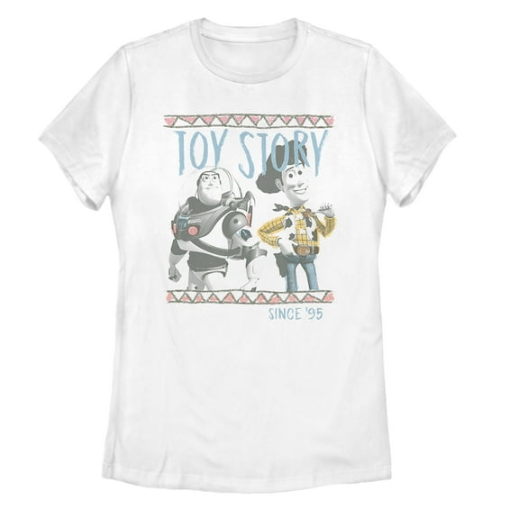 Women's Toy Story Cartoon Border Friends  Graphic Tee White X Large