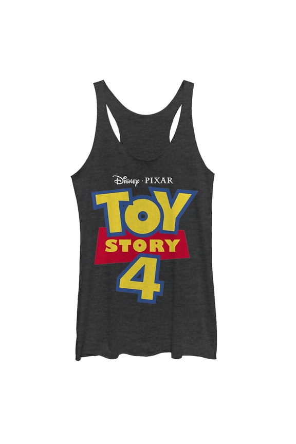Women's Toy Story Classic Logo Racerback Tank Top Black Heather 2X Large