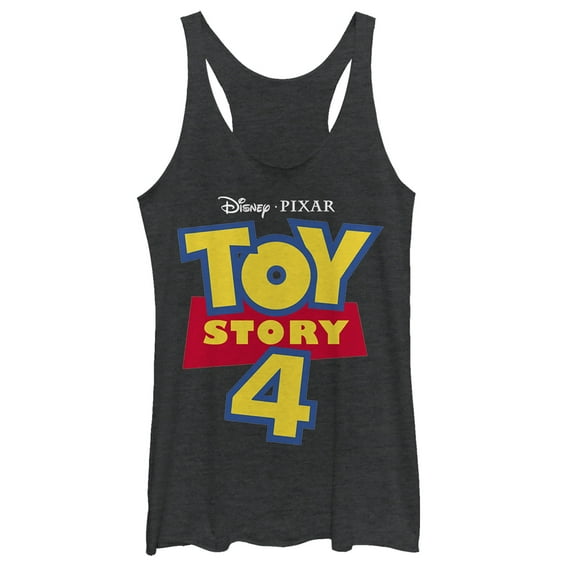Women's Toy Story Classic Logo Racerback Tank Top Black Heather Small
