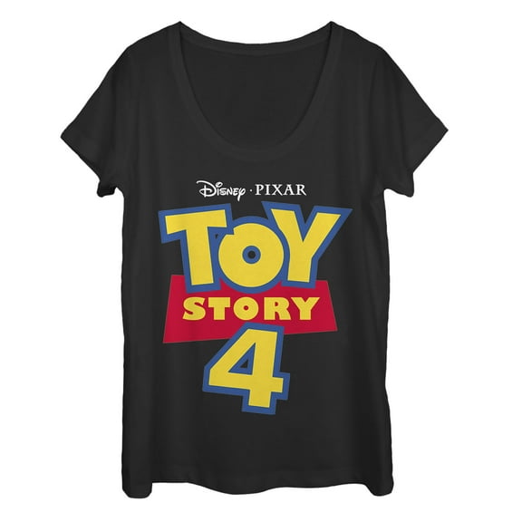 Women's Toy Story Classic Logo Scoop Neck Black 2X Large