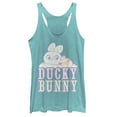 thumbnail image 1 of Women's Toy Story Ducky & Bunny Hugs  Racerback Tank Top Tahiti Blue Medium, 1 of 3