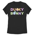 thumbnail image 1 of Women's Toy Story Ducky & Bunny Rainbow Text  Graphic Tee Black 2X Large, 1 of 3