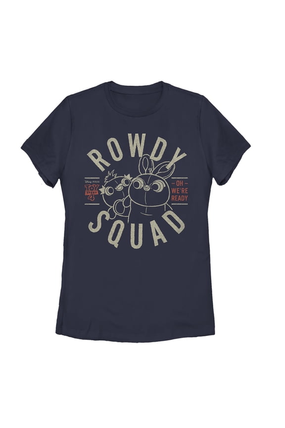 Women's Toy Story Ducky & Bunny Ready Rowdy Squad Graphic Tee Navy Blue Medium