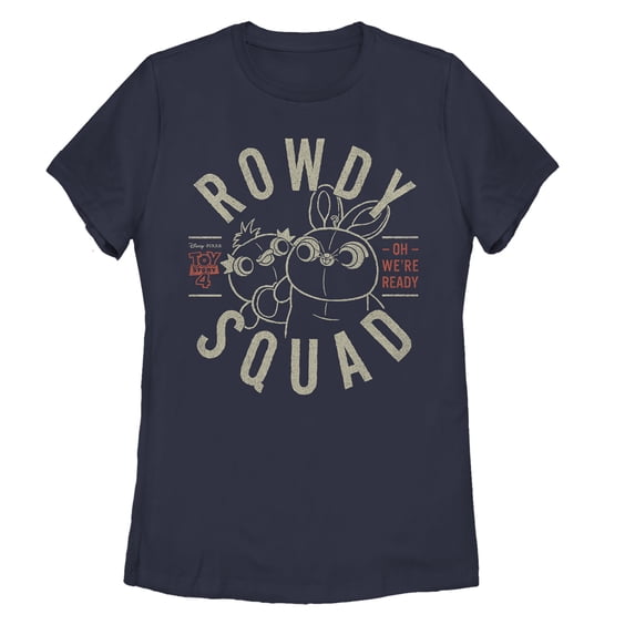 Women's Toy Story Ducky & Bunny Ready Rowdy Squad Graphic Tee Navy Blue Small