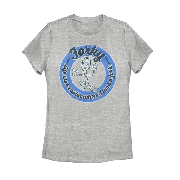Women's Toy Story Forky Life Was Easy  Graphic Tee Athletic Heather Large