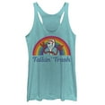 thumbnail image 1 of Women's Toy Story Forky Talkin' Trash Rainbow  Racerback Tank Top Tahiti Blue Medium, 1 of 3