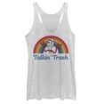 thumbnail image 1 of Women's Toy Story Forky Talkin' Trash Rainbow  Racerback Tank Top White Heather 2X Large, 1 of 3
