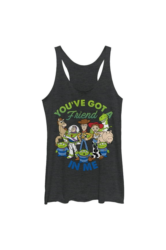 Women's Toy Story Friend in Me Scene  Racerback Tank Top Black Heather Large