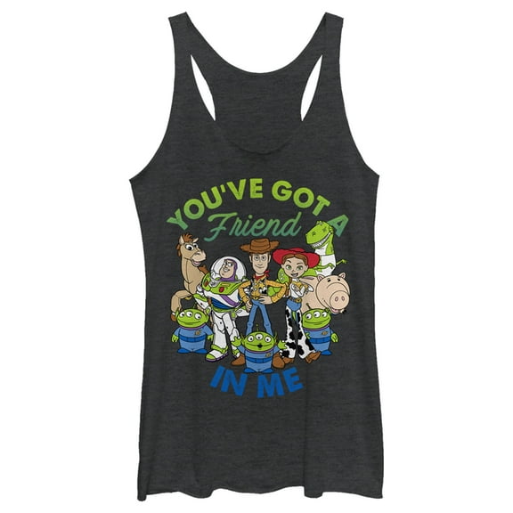Women's Toy Story Friend in Me Scene  Racerback Tank Top Black Heather X Large
