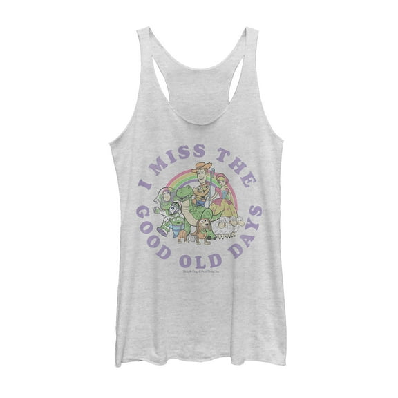 Women's Toy Story Good Old Days Racerback Tank Top White Heather Large