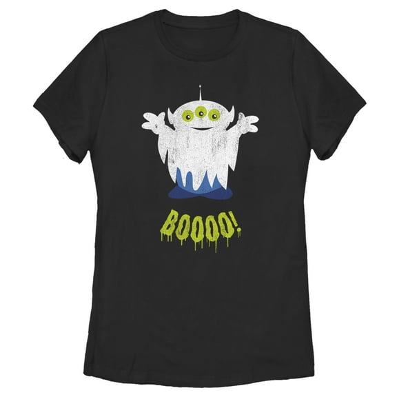 Women's Toy Story Halloween Squeeze Alien Boo Ghosts Graphic Tee Black Large