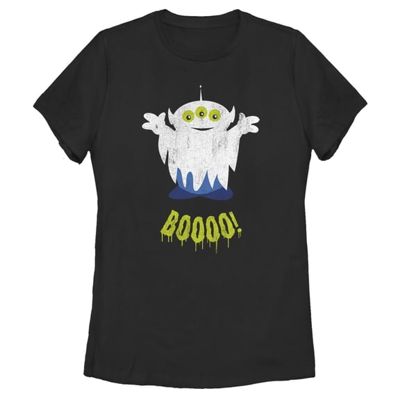 Women's Toy Story Halloween Squeeze Alien Boo Ghosts Graphic Tee Black Small