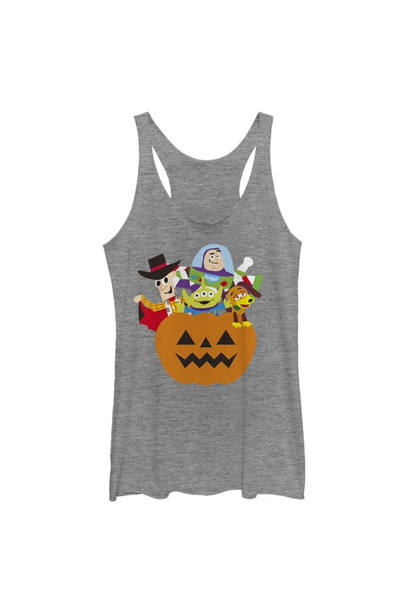 Women's Toy Story Halloween Toy Treats Racerback Tank Top Gray Heather 2X Large