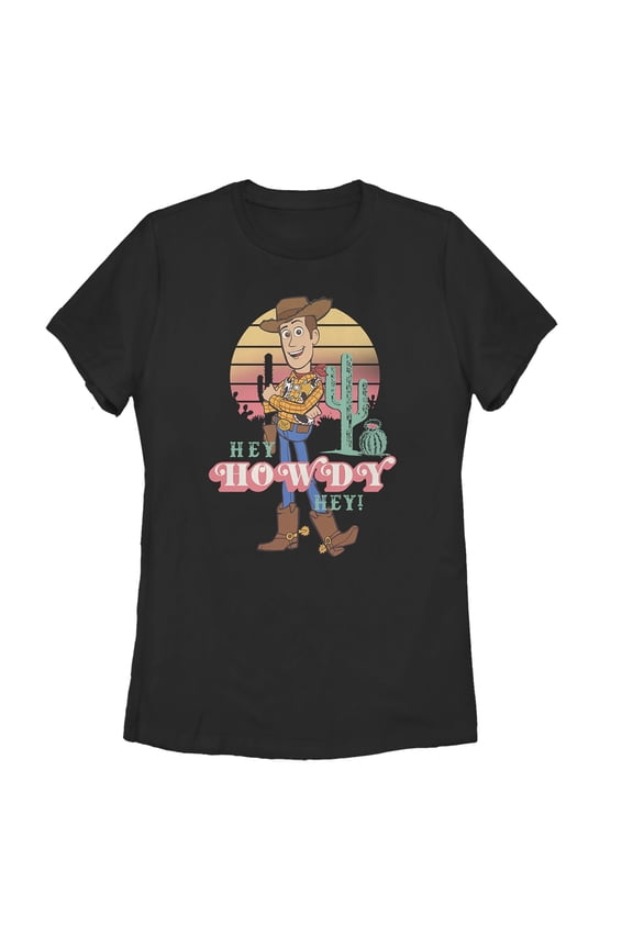 Women's Toy Story Hey Woody Graphic Tee Black Medium