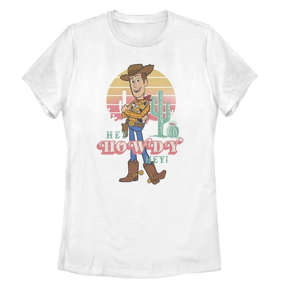 Women's Toy Story Hey Woody  Graphic Tee White 2X Large
