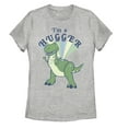 thumbnail image 1 of Women's Toy Story I'm a Hugger Rex  Graphic Tee Athletic Heather 2X Large, 1 of 3