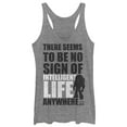 thumbnail image 1 of Women's Toy Story No Intelligent Life Silhouette  Racerback Tank Top Gray Heather Medium, 1 of 3