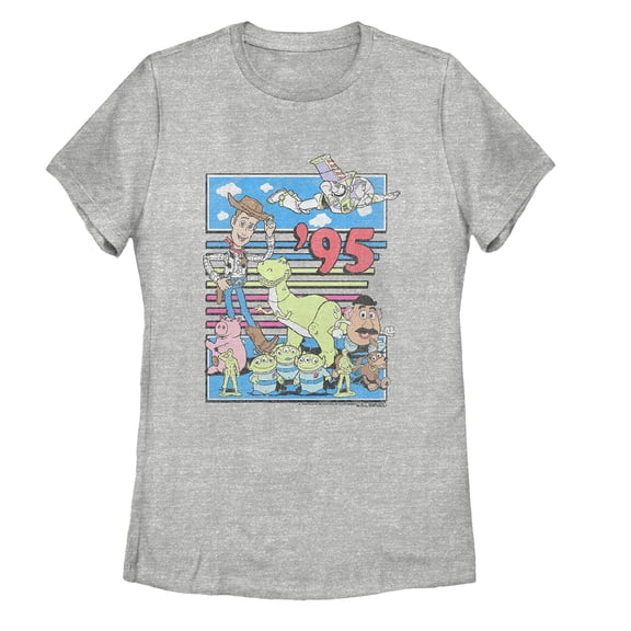 Women's Toy Story Retro Best Friend Toys Graphic Tee Athletic Heather Small