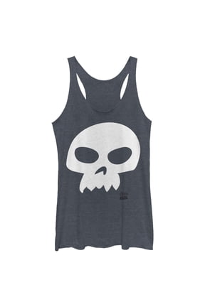 Women's Toy Story Sid Skull Racerback Tank Top Navy Blue Heather Small